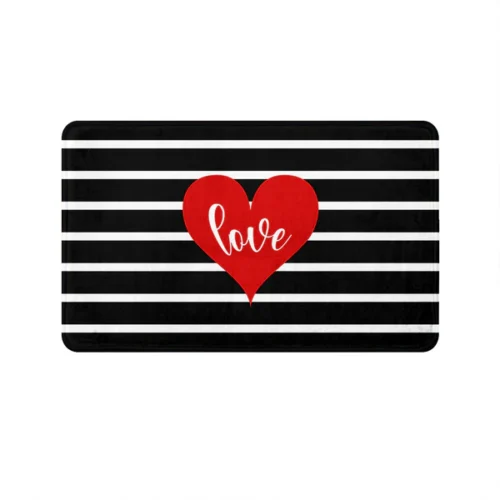 11 Black White Love Mat