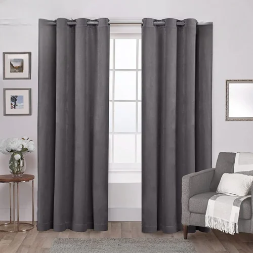 11 Velvet Curtains-Charcoal Grey