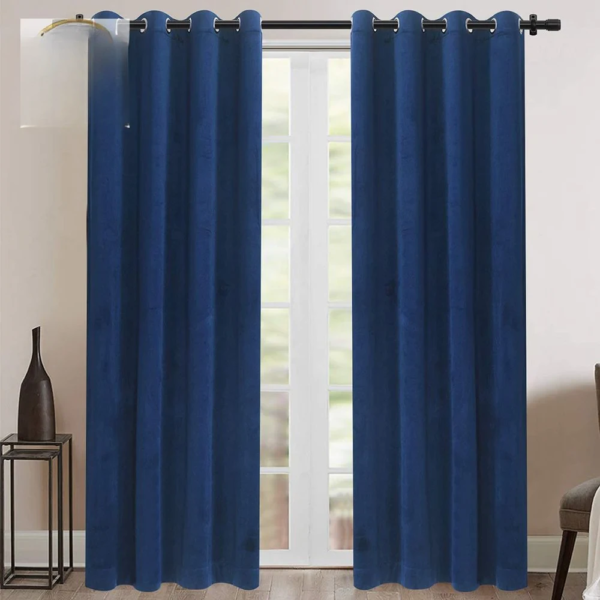 Velvet Curtains-Navy Blue