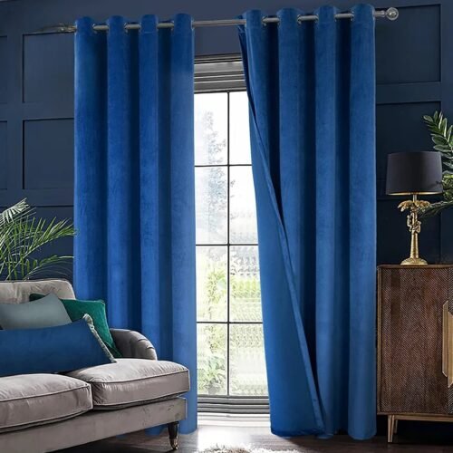 Velvet Curtains-Royal Blue