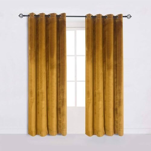 Velvet Curtains-Golden