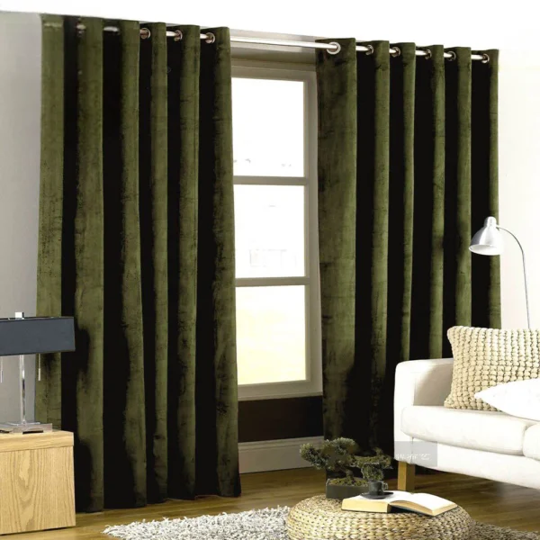 28 Velvet Curtains-Pine Green