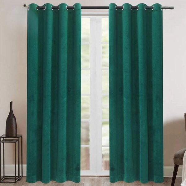 30 Velvet Curtains-Pine Green
