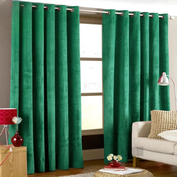 31 Velvet Curtains-Parrot Green