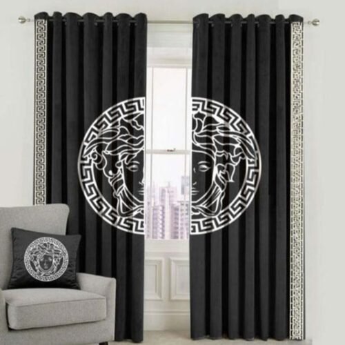34 Velvet Curtains-Black & White