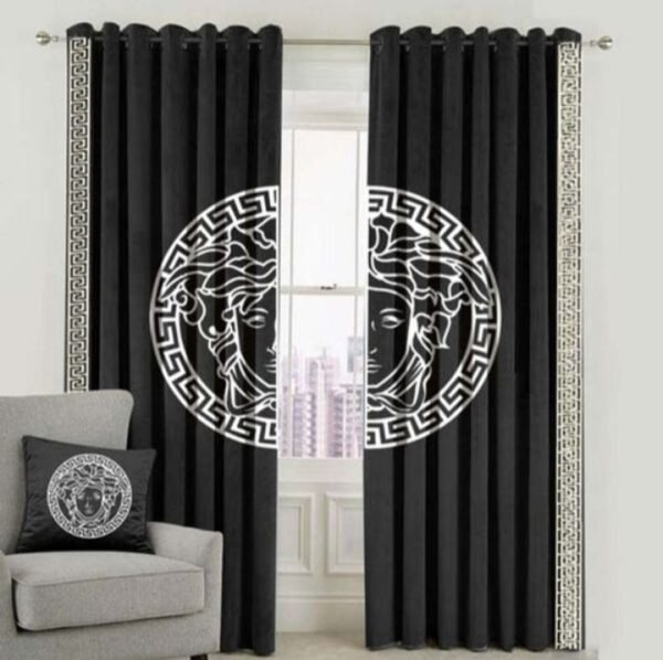 34 Velvet Curtains-Black & White