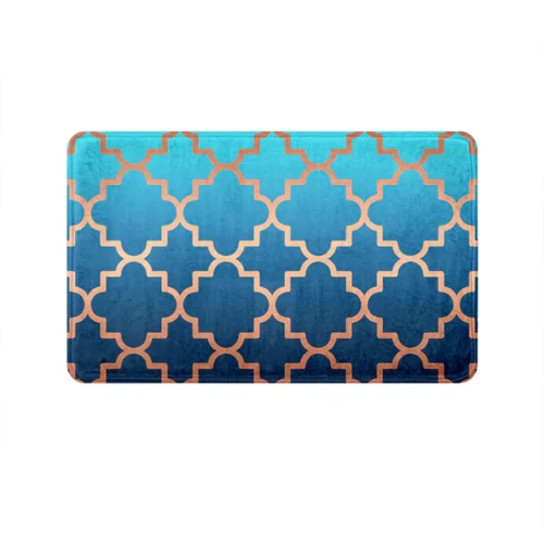 35 Teal Quatrefoil Mat