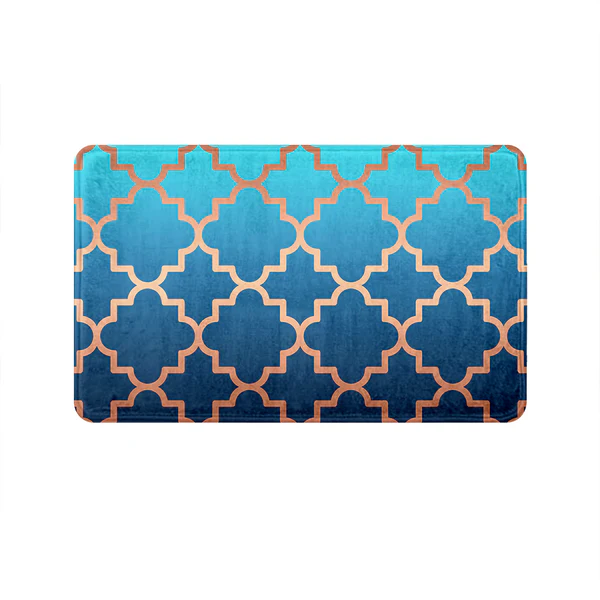 Teal Quatrefoil Mat
