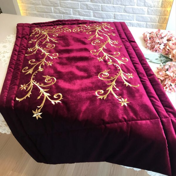 36123bab-ee83-4a3a-a27f-1af3586bdf2e Velvet Prayer Mat-Maroon