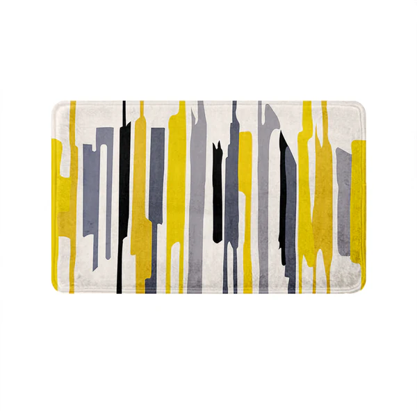 Yellow Grey Lines Mat
