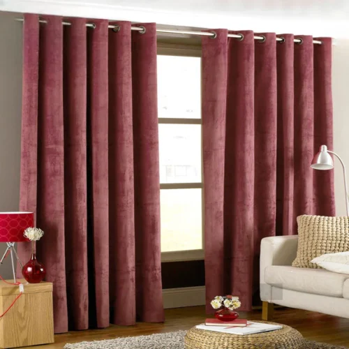 4 Velvet Curtains-Burgundy