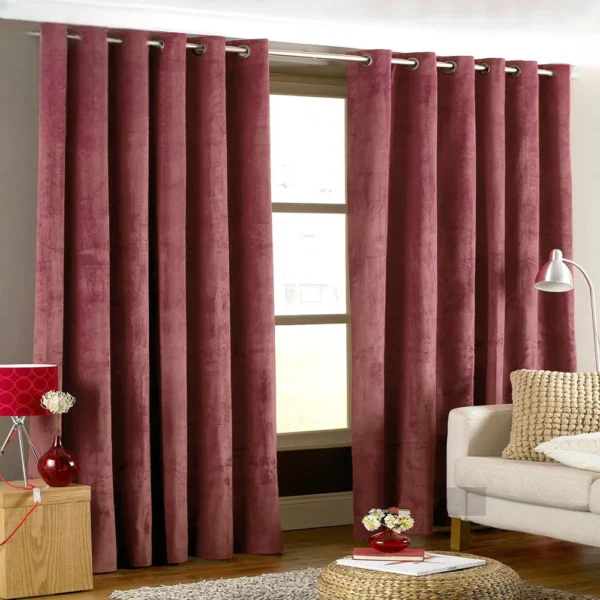 Velvet Curtains-Burgundy