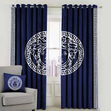 40 Velvet Curtains-Blue & White
