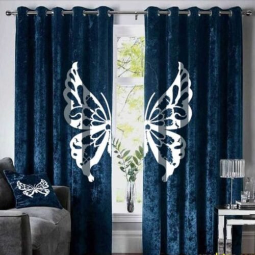 Velvet Curtains-Prussian Blue