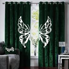 Velvet Curtains-Green