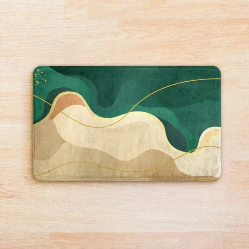 6 Beige Green Wave Mat