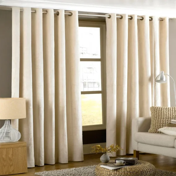 8 Velvet Curtains-Off White