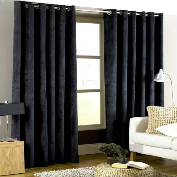 Velvet Curtains-Black
