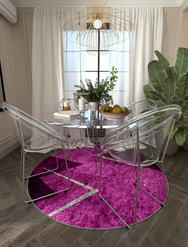 Purple Triangle Rug
